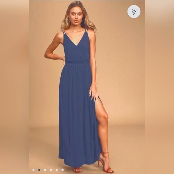 LULUS  Lost in Paradise Navy Blue Maxi size small - Picture 1 of 9